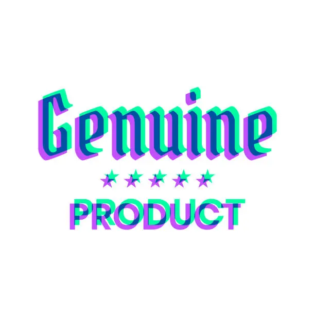 Vector illustration of Genuine Product. Icon with two color overlay on white background