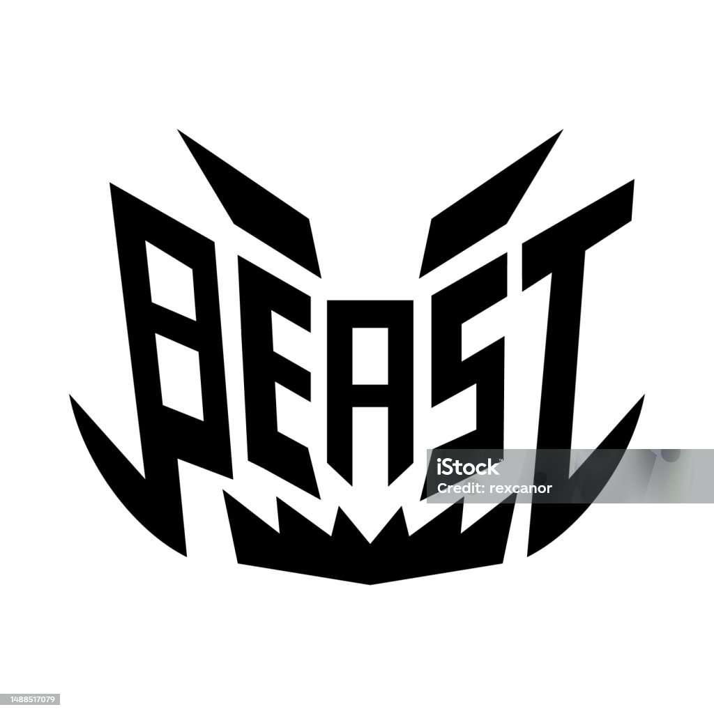 Beast Text Vector Beast Words Lettering Design Stock Illustration - Download Image Now ...