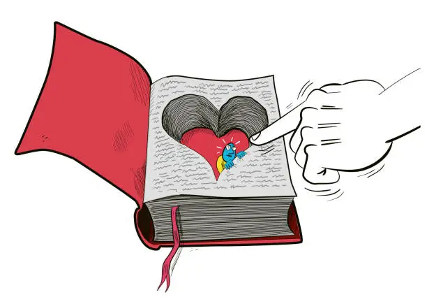 Vector illustration of love novel