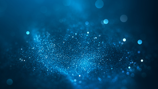 Blue Metallic Dust With Golden Lights And Shiny sparkling Background