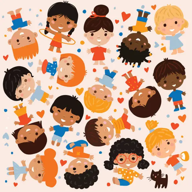 Vector illustration of Various kids composition