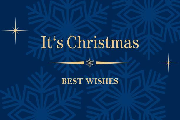Christmas greeting card vector with snowflakes. For background, wallpaper and greeting cards.
It's Christmas and Best Wishes Text in golden letters on Blue background. sterne stock illustrations