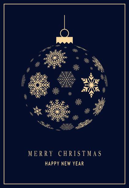 Christmas ball or bauble vector with snowflakes. Gold Hanger with chain. For background, wallpaper and greeting cards.
Hanging golden xmas element and decoration on dark background. sterne stock illustrations