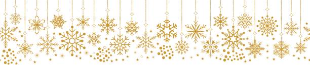 Seamless Christmas ornate vector with snowflakes. Gold Hanger with chain. For background, wallpaper and greeting cards.
Hanging golden xmas element and decoration on white background. sterne stock illustrations