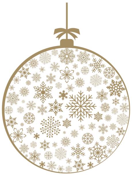 Christmas ornate vector bauble with snowflake symbols in Gold. Xmas elements and decoration on white background.
Gold Christmas flake symbol illustration.
For background, wallpaper, letter and greeting cards. sterne stock illustrations