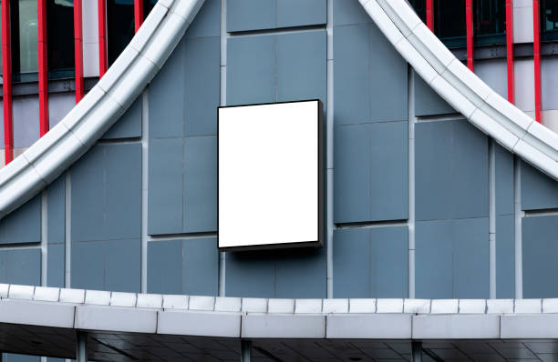 istock Mock up white background billboard and clipping path on building 1488529913