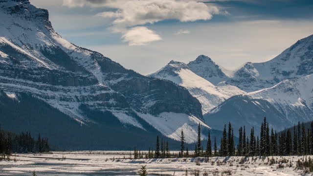 Time Lapse of Canadian Rockies icefields parkway
