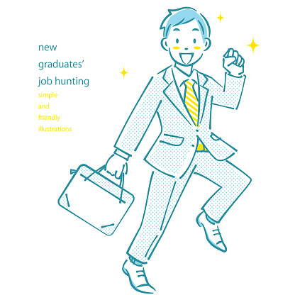 new graduates job hunting, outline illustrations