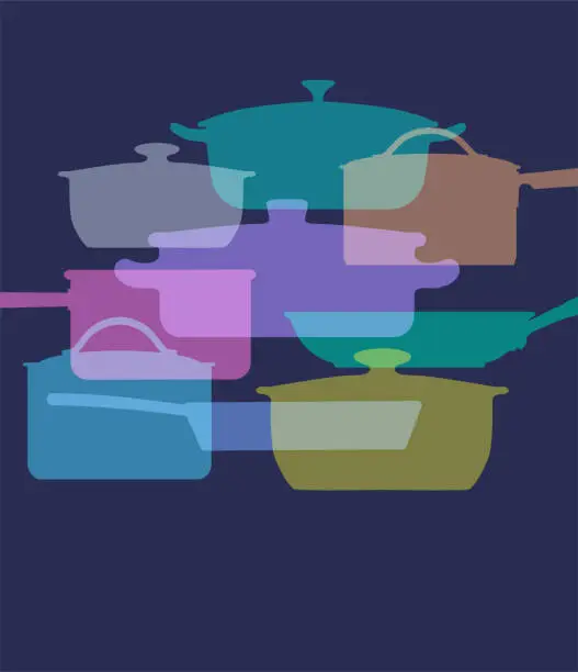 Vector illustration of Cooking Pots and Pans