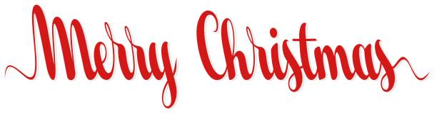 istock Merry Christmas. Red Hand writing calligraphic lettering on a white background. 1488538197