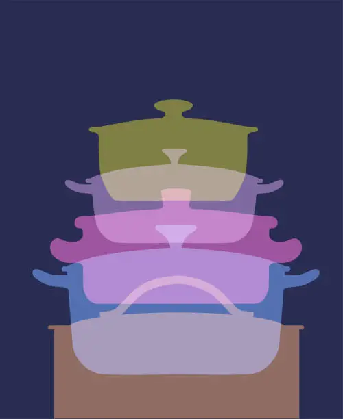 Vector illustration of Cooking Pots and Pans