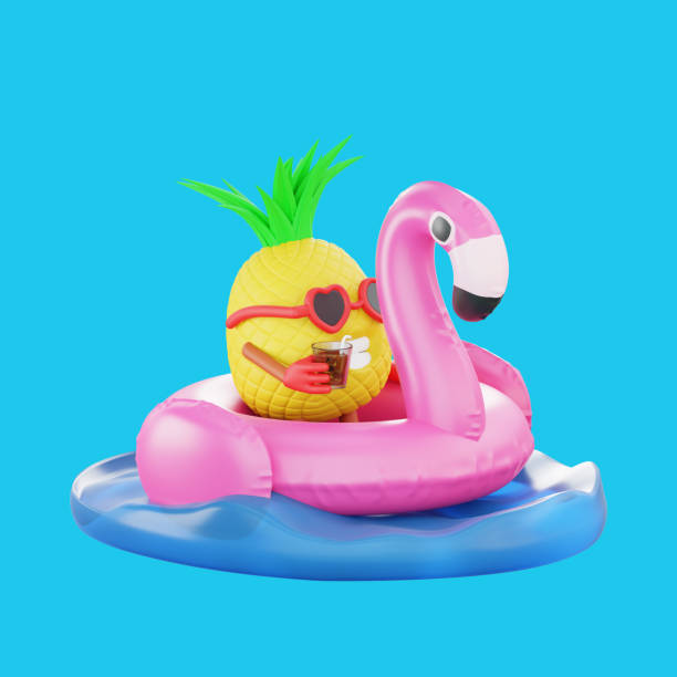 istock 3D render design of a cute pineapple character for summer vacation 1488539095