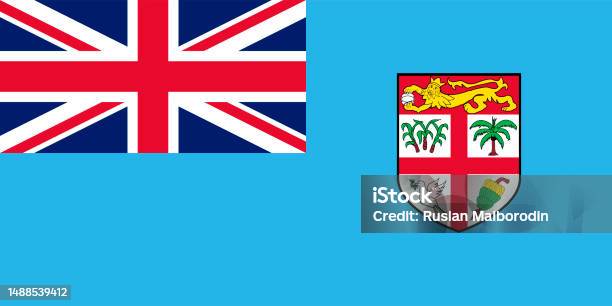 Fiji Blue Color Code Fiji Flag Official Colors And Proportion Vector Illustration Stock ...