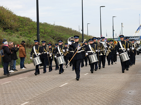 Noordwijk, Netherlands - April 22, 2023: The traditional flowers parade Bloemencorso from Noordwijk to Haarlem in the Netherlands.