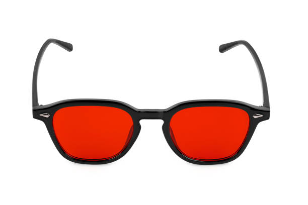 istock Stylish black-red sunglasses isolated on white background. 1488539780