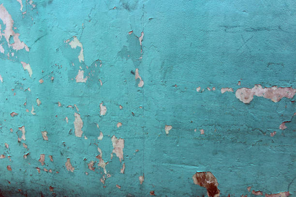 istock Grunge blue Old wall with peeling paint. Background texture. 1488540817