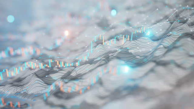 Emerging Financial Data - Stock Market, Prosperity, Bull Market - Loopable Background Animation - Bright Version