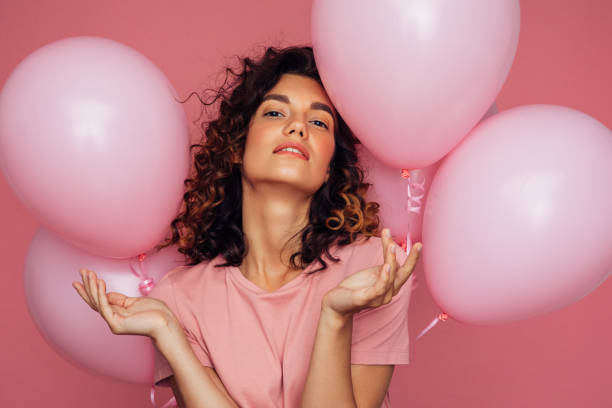 istock Woman with air balloons 1488541495