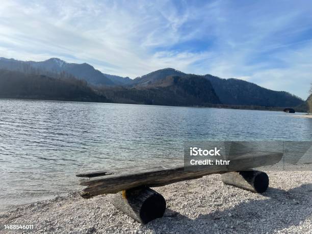 Almsee Stock Photo - Download Image Now - Austria, Beauty In Nature, Bench