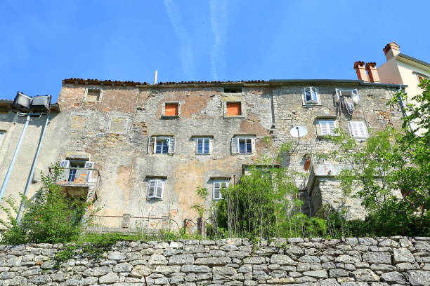 Old house in Labin, travel destination in Istria, Croatia stock photo