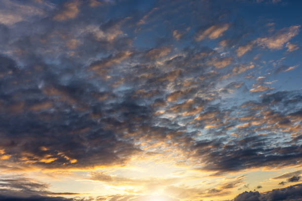 istock A golden sunset sky as a background or texture 1488551891