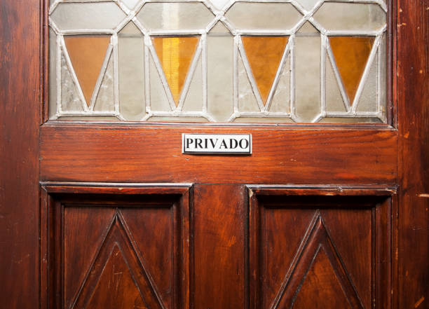 istock Private sign on retro style door 1488552782