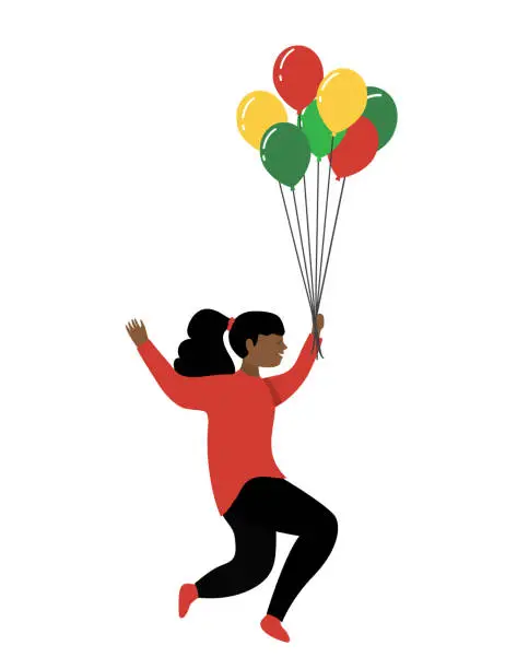 Vector illustration of Person Celebrating Juneteenth