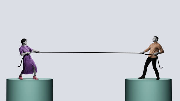 Competition between a man and a woman.