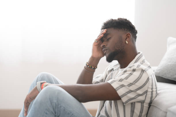 istock Sad and worried african american man 1488555944