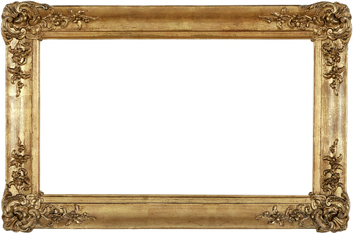 Gold plated wooden antique picture frame.