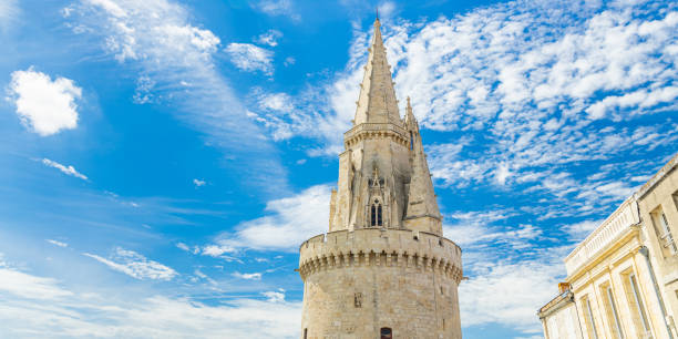 Tour de la Lanterne tower on a sunny summer day in La Rochelle