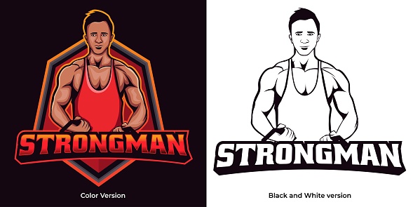 Strongman mascot  template. perfect for team , merchandise, apparel, etc