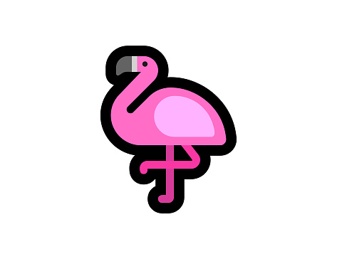 Flamingo vector icon. Flamingo emoji illustration. Isolated flamingo vector emoticon