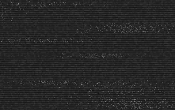 Vector illustration of Glitch analog template. VHS video error. Retro noise effect. Damaged video signal visualization. Old TV screen. Static distortion with abstract lines. Vector illustration