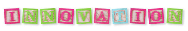 istock innovation concept with childs wood blocks with clipping path to remove shadow 1488568678