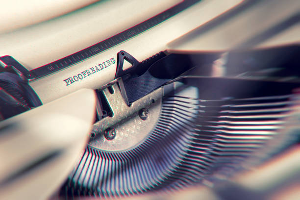 istock Proofreading typed words on a vintage typewriter. 1488575096