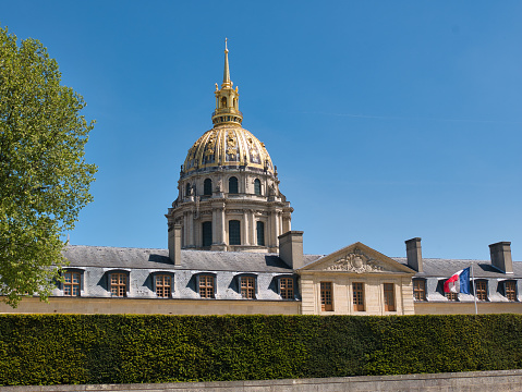 Paris, France - May 3, 2023: view on the Dome of the Invalides (House of Invalids)
