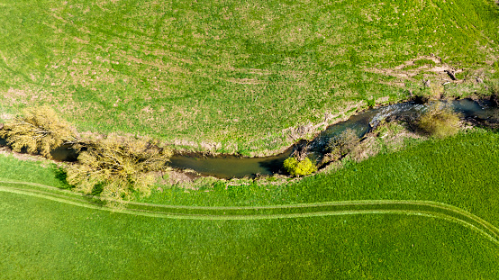 Renaturation of a small river - drone point of view