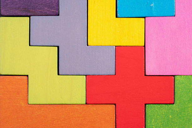 istock Abstract Background. Background with different colorful shapes wooden blocks 1488582509