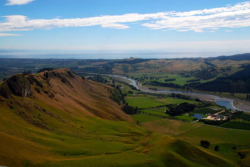 view to the north over Tuki Tiki river all the way to Hawke's Bay