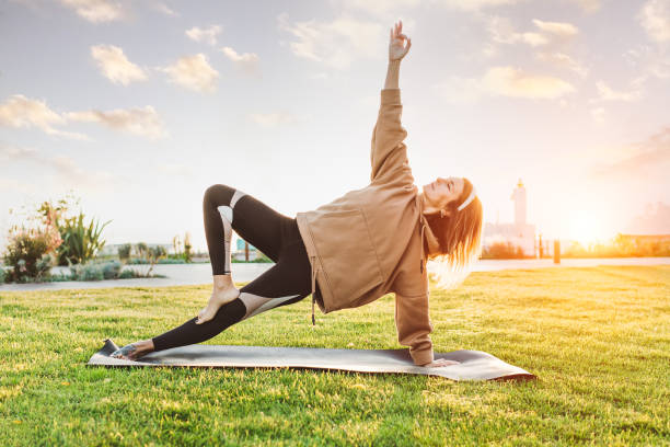 Peace of mind yoga exercising.