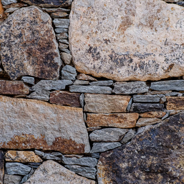 istock Close-up of a stone wall (slate stone). 1488584996