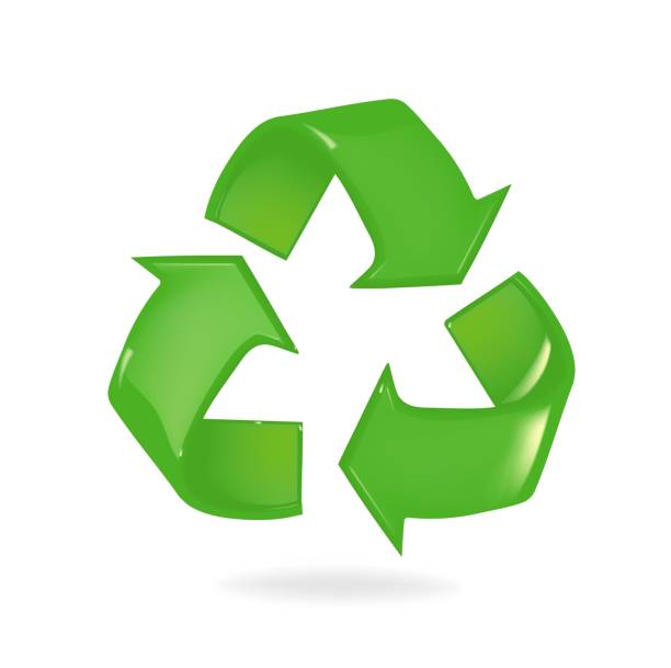istock Vector illustration of 3d recycling symbol isolated on white 1488586076