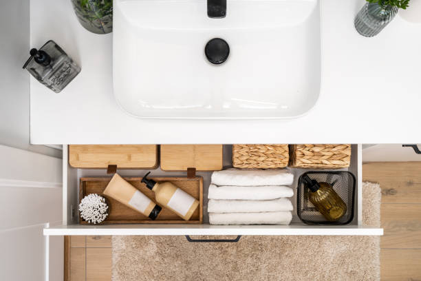 istock modern washroom with under sink cabinet and washbasin 1488587077