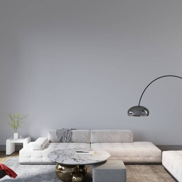 istock Modern Living Room Blank Wall, Realistic Interior Mockup, Frameless Empty Wall, Modern Home Design 1488588914