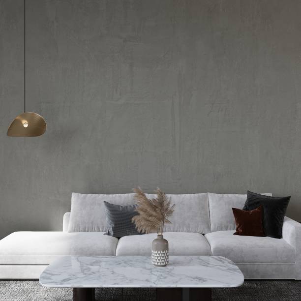 istock Modern Living Room Blank Wall, Realistic Interior Mockup, Frameless Empty Wall, Modern Home Design 1488589010