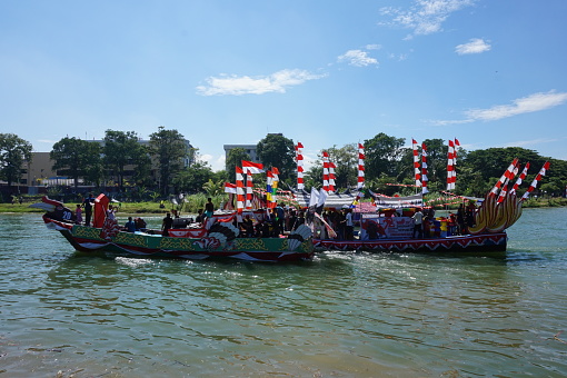 Banda Aceh, Indonesia - August 20, 2022 : The float parade \