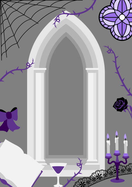 istock Frame in gothic style. Illustration for holiday and party. Halloween or masquerade. 1488596595