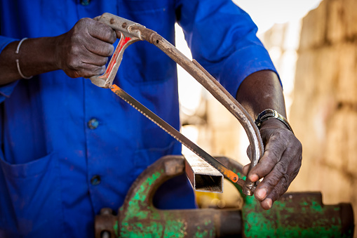 Metal carpenter in Senegal, West Africa