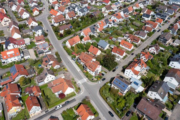 istock Residential district, aerial view 1488602355